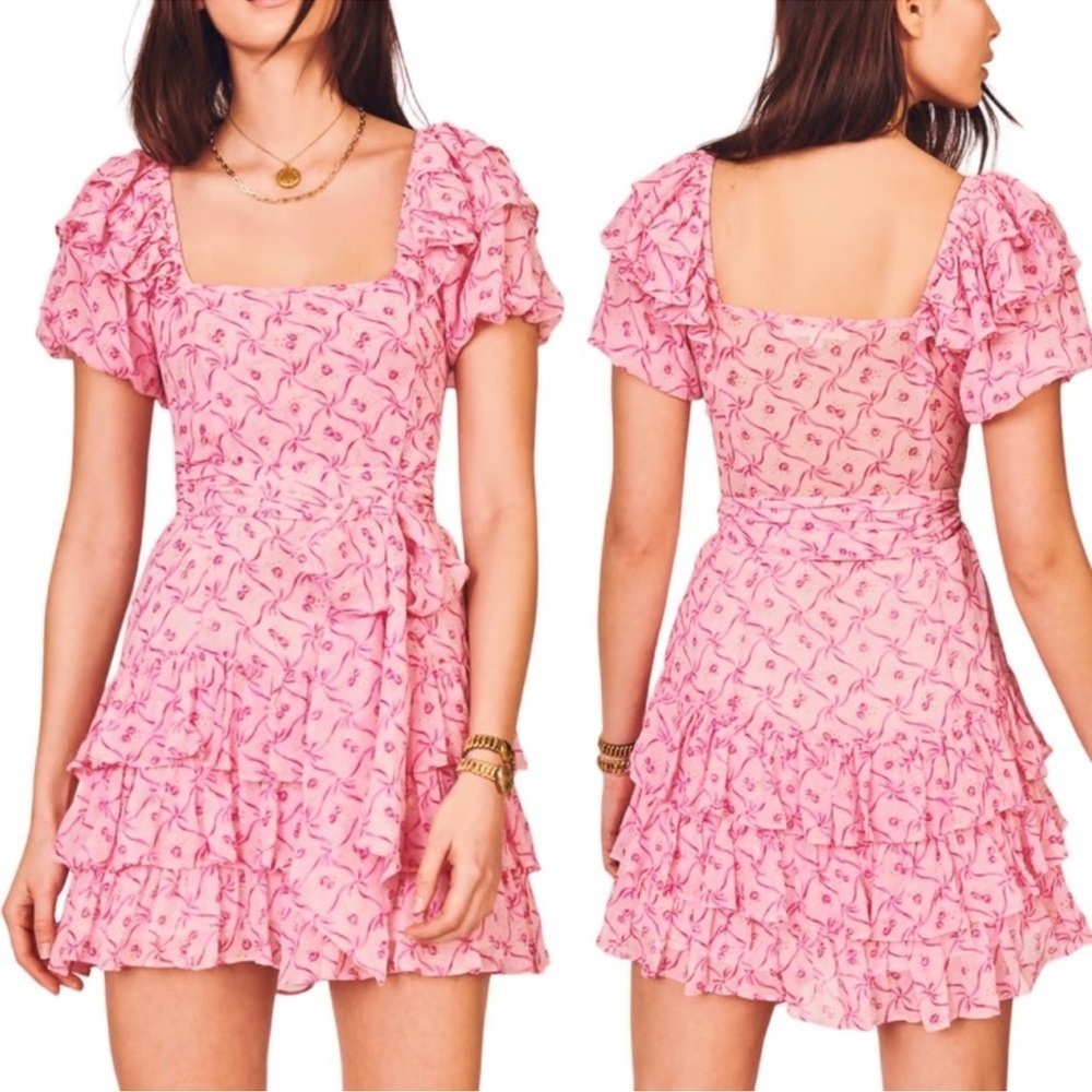 LoveShackFancy Kimbra Silk Dress in PinkBonnet Size 8